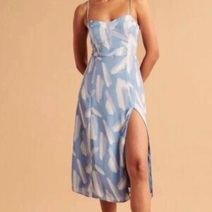 Floral Tie-Strap Mini Dress - Dusty Sage (S) - ABERCROMBIE & FITCH